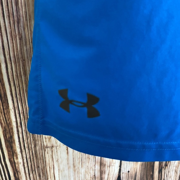 Men's Under Armour Small Royal Blue Gym Shorts Pockets Drawstring Stretch - Picture 2 of 8